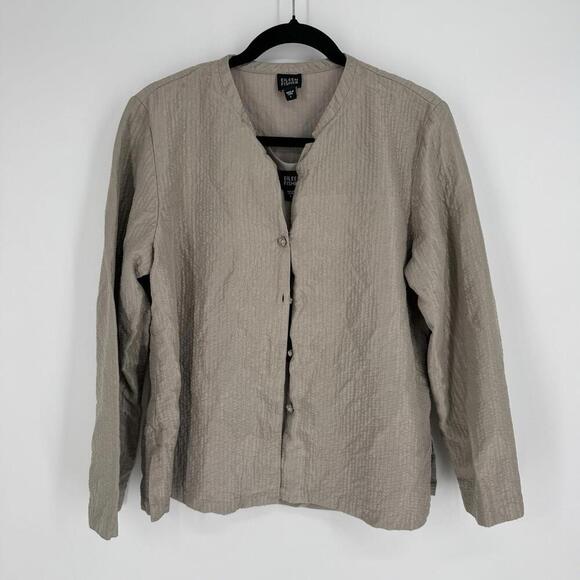 Eileen Fisher Jacket large L silk tank jacket set minimalist office career work - Picture 1 of 7